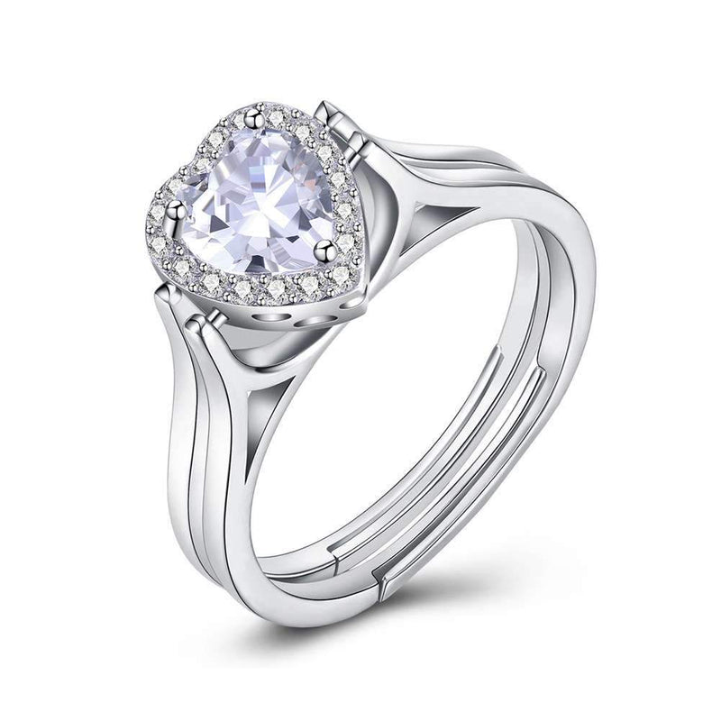 New Bride Wedding Jewelry Luxury 925 Sterling Silver Shiny Zircon Ring
