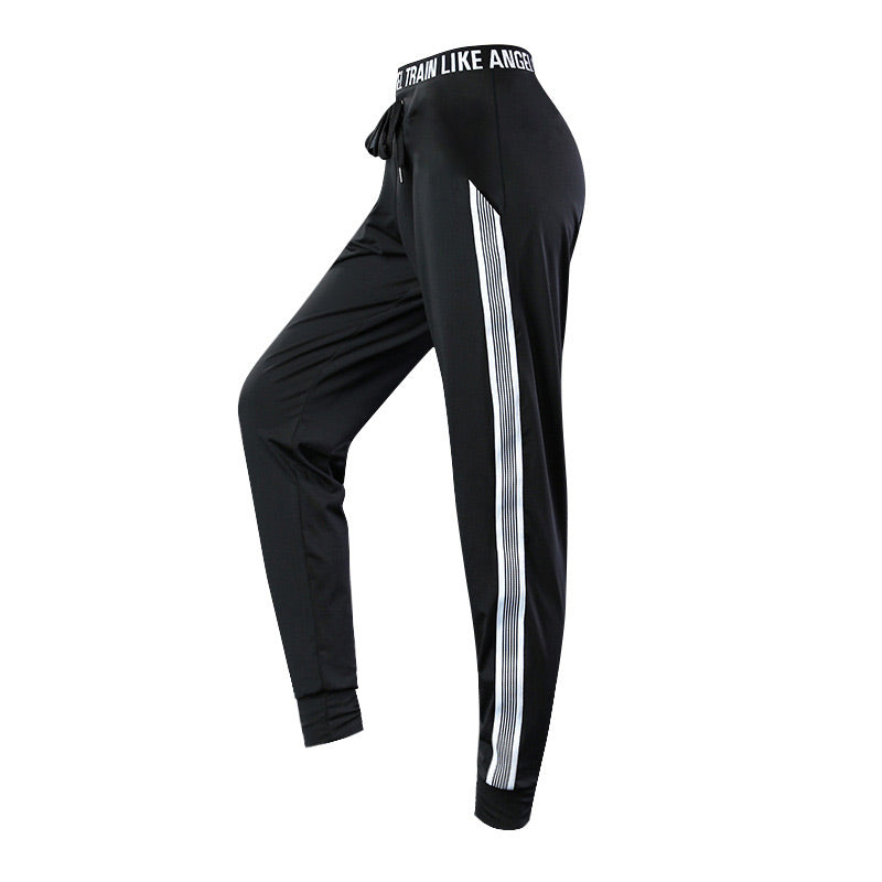 New Fashion Letters Printed Quick Dry Loose Outdoor Track Pants With Stripe Design Sport Pants