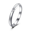 Modern Women Office Jewelry Pure Simple Design 925 Silver Ring Set With Zircon
