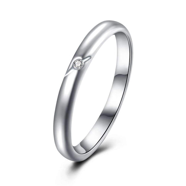 Modern Women Office Jewelry Pure Simple Design 925 Silver Ring Set With Zircon