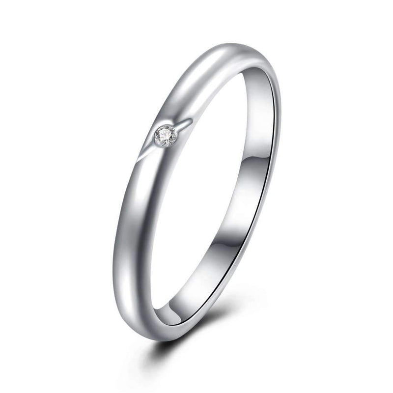 Modern Women Office Jewelry Pure Simple Design 925 Silver Ring Set With Zircon