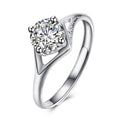 Luxury Shiny Zircon Decorated Romantic Wedding Pattern Sterling Silver Ring