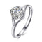 Luxury Shiny Zircon Decorated Romantic Wedding Pattern Sterling Silver Ring