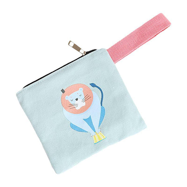 Candy Color Fresh Fashion Mini Cartoon Acrobatic Troupe Zipper Handle Phone Card Coin Purse For Girls Ladies