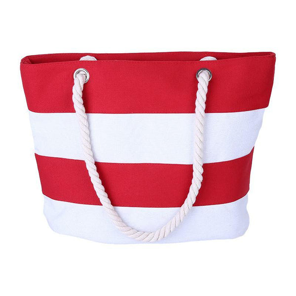 Casual Fashion Burly Rope Shoulder Thick Stripes Design Wear Resistant Tote Bags For Travelling
