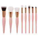 8pcs/set Creative Pregnant Shape Wooden Handle Eye Cosmetic Brushes