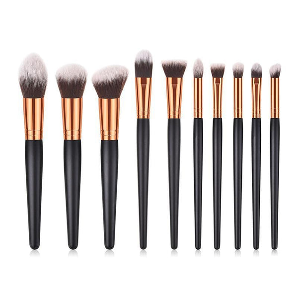 Women Daily makeup Tools 10 pcs Wooden Handle Nylon Eyeshadow Brushes