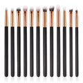 12pcs Straight High Quality Wooden Handle Multicolor Nylon Face Eye Cosmetic Brushes Set