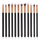 12pcs Straight High Quality Wooden Handle Multicolor Nylon Face Eye Cosmetic Brushes Set