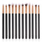 12pcs Straight High Quality Wooden Handle Multicolor Nylon Face Eye Cosmetic Brushes Set