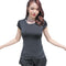 Fashion Quick Dry Sexy Back Net Yarn Splicing Short Sleeves Women's Yoga Fitness Sport Top