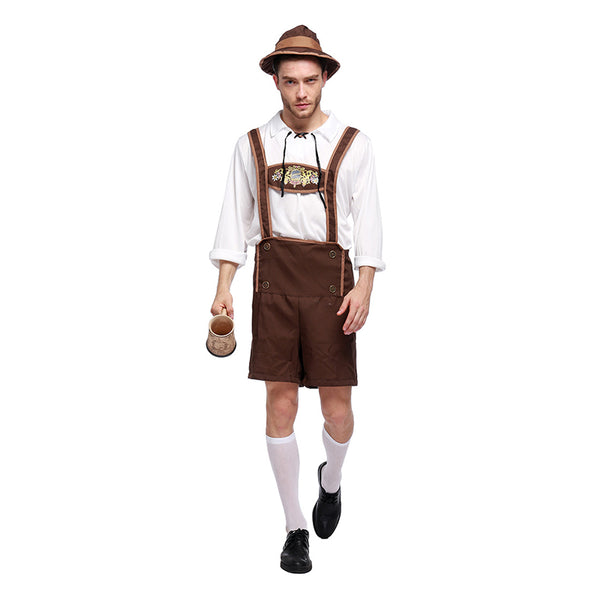 Fashion Men Party Wear Oktoberfest Halloween Adult Costume With Hat