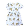 Children New Arrival Fashion Cute Unicorn Printed Short Sleeves Dress