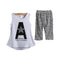 Child Sports "A" Printed O-Neck Tank Tops And Leopard Shorts 2Pcs Set