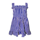 Kids Pretty Lovely Plaid Straps Backless Off Shoulder Pleated Princess Dress