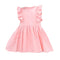 Kids Pretty Cute Embroidery Flouncing Sleeves Cotton Princess Dress With Dots