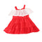 Kids Pretty Cute Sleeveless Lace Straps Off Shoulder Princess Dress