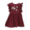 Kids Top Grade Lovely Flowers Embroidered Flouncing Sleeves Casual Princess Dress