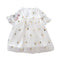 Kids Beige Pretty Lovely Pineapple Embroidered Transparent Gauze Princess Dress