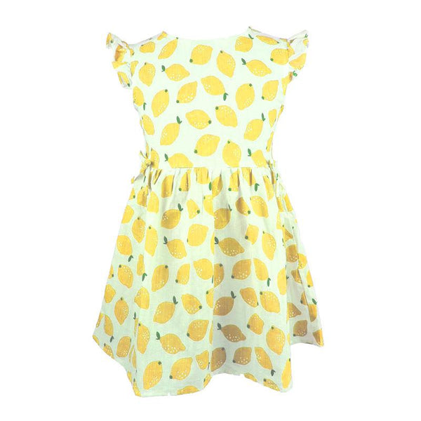 Kids Hot Sale Pretty Lovely Sleeveless Lemon Printed Bowknot Princess Dress
