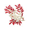 Luxury Fashion Lovely Red Branch Shape With Pearl Decorated Women's Brooch