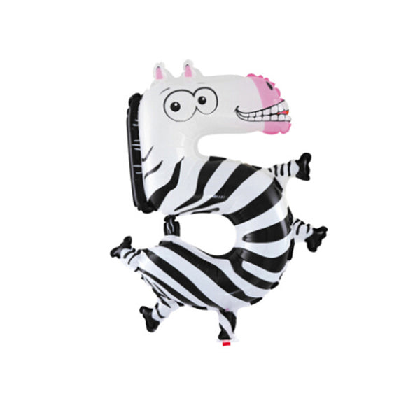 16 Inches Foil Cartoon Animal Pattern Birthday Party Supply 5 Number Balloon