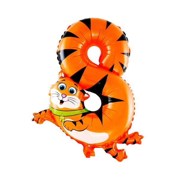 16 Inches Foil Cartoon Animal Pattern Birthday Party Supply 8 Number Balloon