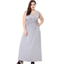 Women Daily Clothing Solid Color Summer Cool Material Sleeveless Plus Size Casual Party Dress