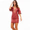 Elegant Women Sweet Off-shoulder Lantern Sleeves Lace Slim Dress