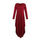 Women Hot Sale V Neck Long Sleeves Irregular Hemline Split Dress