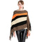 Creative Color Blocking Design Women Knitting Tops Elegant Warm Shawl Cape