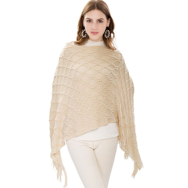 Classic Geometric Rhombus Lines Women Knitwear Large Size Autumn And Winter Shawl