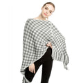 Classic Checked Pattern Elegant Lady Cashmere-like Pullover Warm Shawl