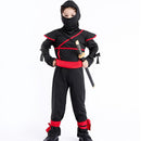 Little Boy Halloween Cosplay Masked Ninja All-black Stage Show Costume With Mask