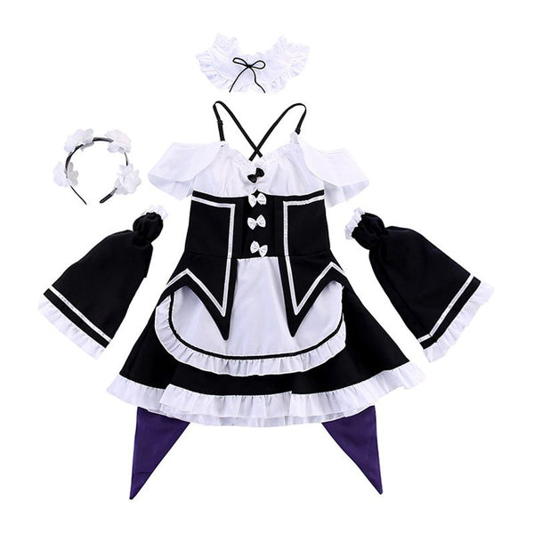 Classic Comic Character Cosplay Little Girl Stage Show Halloween Maid Costume Set