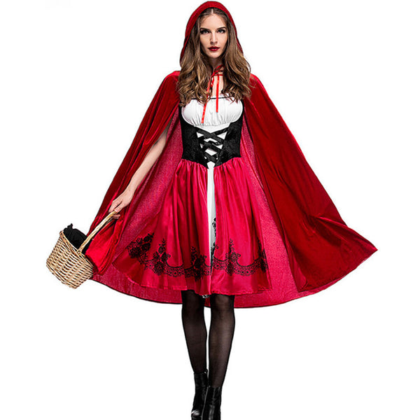 Halloween Party Dress Adult Woman Cosplay Classic Character Little Red Costume