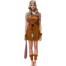 Adult Women Cosplay Aboriginal People Halloween Party Hunter Costume Set