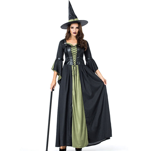 Halloween Long Pattern Witch's Dress Nightclub Bar Cosplay Party Costume