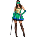 Adult Women Cosplay Green Ninja Turtles Dress Halloween Party Costume