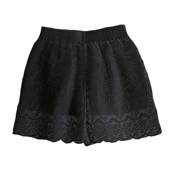 Fashion Trendy Lovely Breathable Lace Embroidery Hollow Out Lining Short Pants For Women