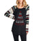 Fashion Women Color Blocking Long Sleeves Christmas Tree Print Casual T-shirt