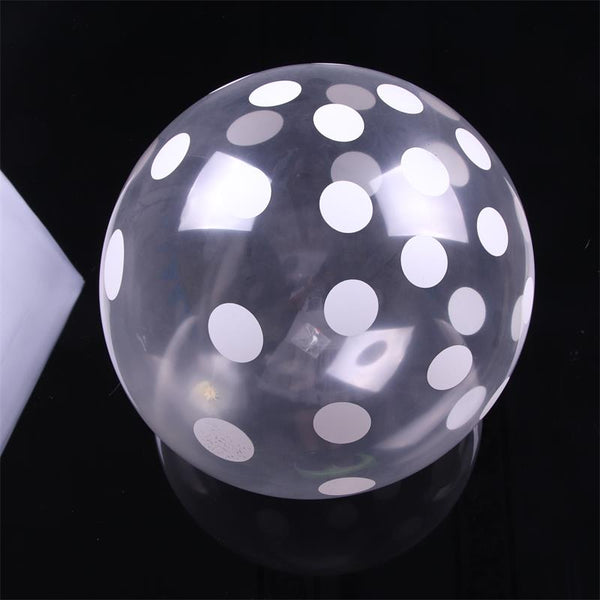 100Pcs Pack 12 Inch Latex Thickness Transparent Dots Printed Wedding Birthday Party Supplies Balloons