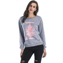 Women Outdoor Casual Style Simple Solid Color Christmas Tree Print Long Sleeves Sweatshirt