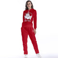 Women Casual Outdoor Sportswear Santa Claus Print Hoodies And Sweatpants Set