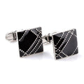 Fashion Silver Plated Alloy Square Shape French Gentle Style Cufflinks