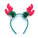 Hot Selling Baby Girls  Chiffon Green White Red Flowers Elk Ear Christmas Party Headbands