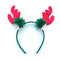 Hot Selling Baby Girls  Chiffon Green White Red Flowers Elk Ear Christmas Party Headbands