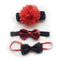 3Pcs Set Baby Girls  Chiffon Flower Sequin Printed Bowknot Sweet Headbands