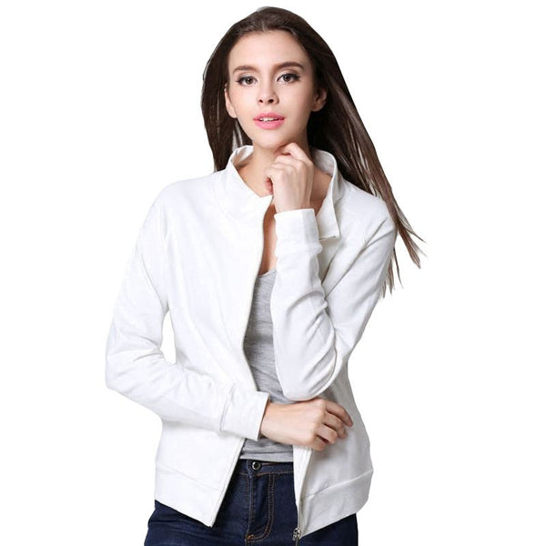 Fashion Women Casual Outdoor Wear Heart Printed Zipper Sweatshirt