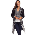 Hot Sale Women Irregular Design Classic Checked Pattern Women Knitted Long Length Cardigan